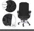 SARAFLORA Office Chair Cover- Large, Black- Removable Computer Chair Cover for Office Chair with Zipper for Universal Rotating Chair Desk Chair Cover High Back Chair Seat Washable Protector for Pets