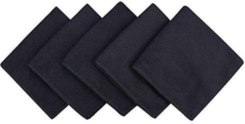 SINLAND Microfiber Dish Cloth for Washing DishesBest Kitchen Washcloth Cleaning Cloths with Poly Scour Side 12Inchx12Inch 5Pack, Black