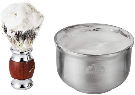 Grandslam Shaving Soap Bowl, 304 Heavy Duty Stainless Steel Shaving Lather Bowl for Men, Double Layer Heat Preservation, Create Rich Shaving Cream and Keep Your Lather Warm