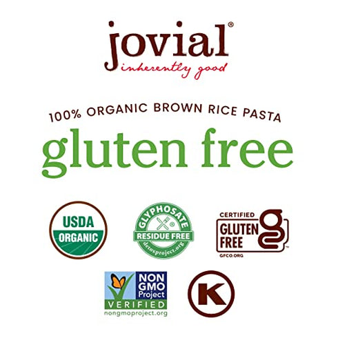 Jovial Shells Gluten-Free Pasta | Whole Grain Brown Rice Shells Pasta | Non-GMO | Lower Carb | Kosher | USDA Certified Organic | Made in Italy | 12 oz