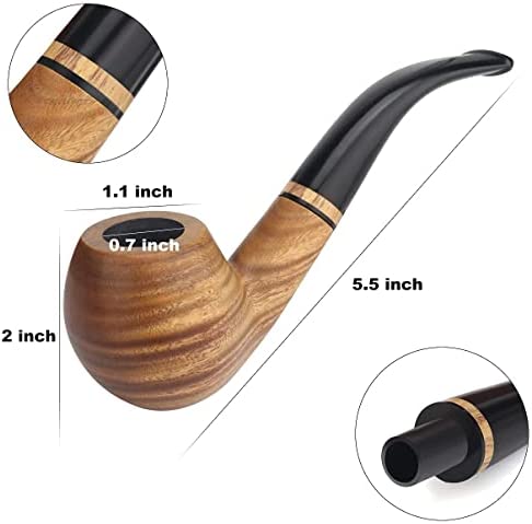 Scotte Tobacco Pipe Set Handmade Wood Smoking Pipe with Accessories and Gift Box