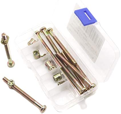 binifiMux 10-Pack M6-1.0 x 70mm Hex Socket Head Cap Crib Baby Bed Bolt and Barrel Nuts, Crib Screws