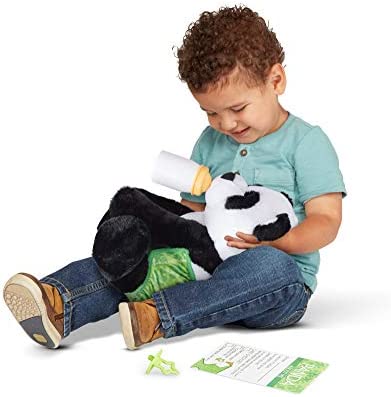 Melissa & Doug 11-Inch Baby Panda Plush Stuffed Animal with Pacifier, Diaper, Baby Bottle