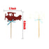 HOKPA Airplane Cupcake Toppers Cake Food Dessert Picks Baby Shower Kids' Boys Birthday Party Decors (24PCS Red)