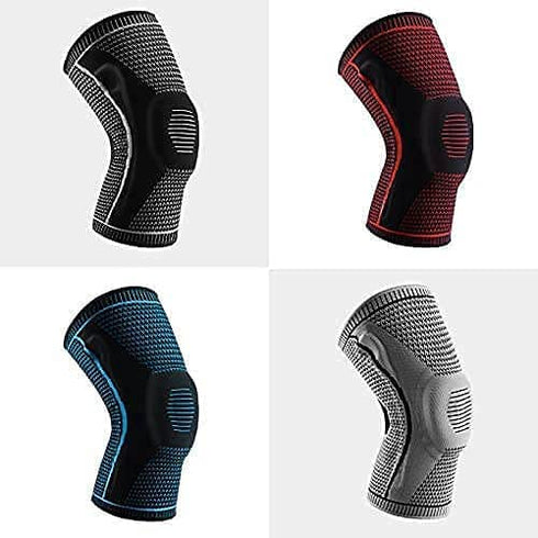 YOUTIFAN 2pcs Knee Brace Compression Sleeve for Knee Pain - Professional Knee Brace, Elastic Knee Wraps Patella Stabilizer with Silicone Gel Spring Support,Knee Support