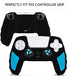 SIKEMAY PS5 Controller Cover Skin, Anti-Slip Thicken Silicone Protective Cover Case Perfectly Compatible with Playstation 5 Dualsense Controller Grip with 10 x Thumb Grip Caps (Black-Blue)