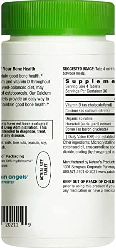 Rainbow Light - Calcium Citrate Mini-Tabs - Food-Based Calcium Supplement Supports Calcium Absorption, Bone and Tooth Health; 800 IU Vitamin D3, 800mg Calcium; Vegetarian and Gluten-Free - 120 Tablets