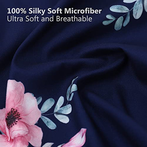 TILLYOU Silky Soft Breathable Bassinet Sheets Fitted for Baby Boy Girl, Compatible with Brands’ Basinette Bedside Co-Sleeper Lounger Cradle Oval Rectangle Hourglass Mattress, 2-Pack Floral Flowers
