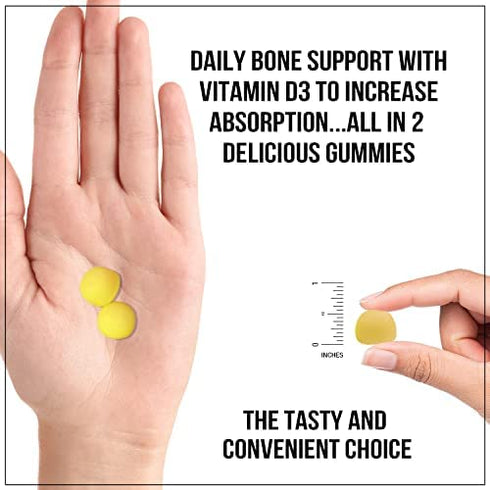 Sugar Free Chewable Calcium Gummies with Vitamin D3 - Premium Calcium & Vitamin D Gummy Chews for Bone & Teeth Health & Immue Support - Non-GMO, Orange Flavor, Nature's Supplement - 60 Gummies