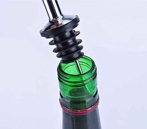 Liquor Pour Stainless Steel Classic Bottle Speed Pourers with Tapered Spout (12- pack)