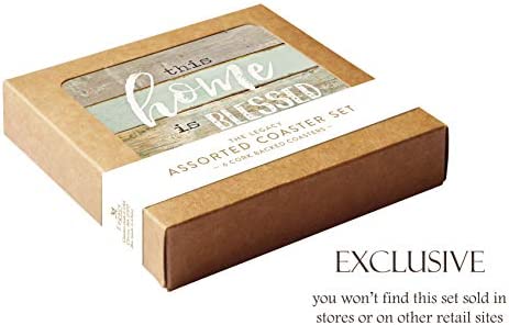 Legacy Publishing Group Inspirational Round Cork-Backed Coaster Set, 6-Count, Multicolor