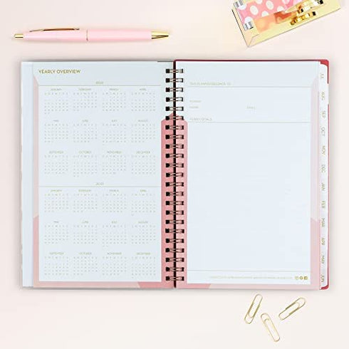 Blue Sky 2022-2023 Academic Year Weekly & Monthly Planner, 5" x 8", Flexible Cover, Wirebound, Cali Pink (130621-A23)