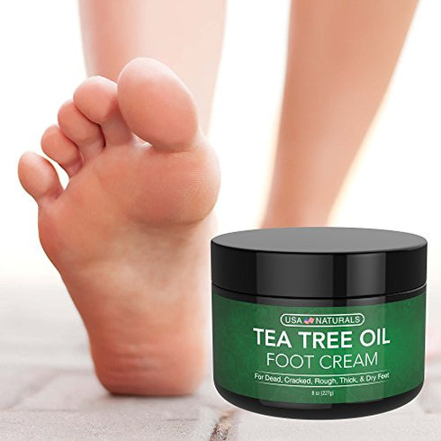 Tea Tree Oil Foot Cream - Instantly Hydrates and Moisturizes Cracked or Callused Feet - Rapid Relief Heel Cream - Natural Treatment Helps & Soothes Irritated Skin, Athletes Foot, Body Acne
