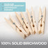 Home Genie Large Wooden Clothespins, 2.9", 50 Pack Natural Birchwood, Rust and Moisture Resistant Clothes Pegs, Durable Wood Clothing Pins, Strong Grip, Laundry Clothesline, Bag Clips, Crafts, Photos