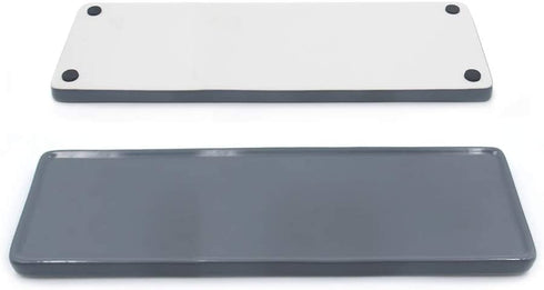 Floatant Bathroom Sink Tray Ceramic Kitchen Tray Large Candle Tray Rectangle Perfume Tray Organizer for Jewelry, Towel, Candles, Soap, Decoration Tub Kitchen Restroom Toilet - Large Gray