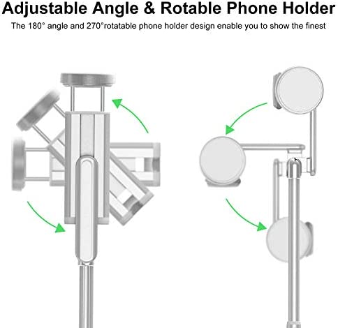ATUMTEK Bluetooth Selfie Stick Tripod, Extendable 3 in 1 Aluminum Selfie Stick with Wireless Remote and Tripod Stand 270 Rotation for iPhone 13/12/11 Pro/XS Max/XS/XR/X, Samsung and Smartphone White