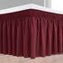 Biscaynebay Wrap Around Bed Skirts for King & Cal King Beds 15 Inches Drop, Burgundy Elastic Dust Ruffles Easy Fit Wrinkle & Fade Resistant Silky Luxurious Fabric Solid Machine Washable