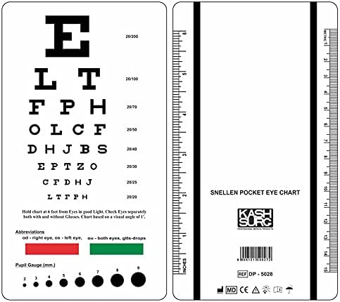 Snellen and Rosenbaum Pocket Eye Chart - Pack of 2 Cards