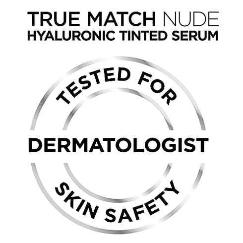 L'Oreal Paris True Match Nude Hyaluronic Tinted Serum Foundation with 1% Hyaluronic acid, Light 2-3, 1 fl. oz.