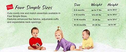Hanes Baby Bodysuits, Ultimate Baby Flexy Bodysuits, Infant Short Sleeve, 5-Pack
