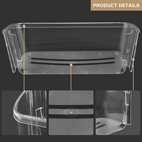 AMI PARTS 240363702 14.3in(L)×4.2in(W)×5.5in(H) Clear Refrigerator Door Bin Side Shelf for Frigidaire, Kenmore Refrigerator - Replaces 240363704, 240363705, 240363708, AP2116106, PS430207