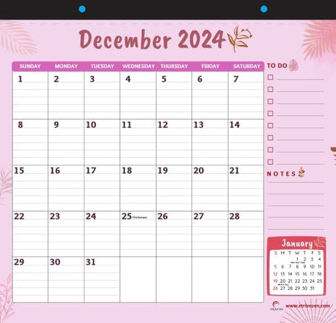 Magnet Calendar for Refrigerator 2023-2024 by STRIVE ZEN, January 2023 - December 2024, Fridge, Monthly Magnetic Planner, Paper, Tear Off, Schedule Weeks, Days, 10x10 Inches, 24 Months