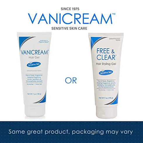 Vanicream Hair Styling Gel, Fragrance and Gluten Free, For Sensitive Skin, Unscented, 7 Oz, Packaging May Vary