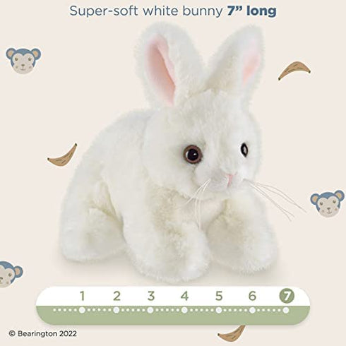 Bearington Lil Jumpy White Plush Bunny Rabbit Stuffed Animal, 7 inches