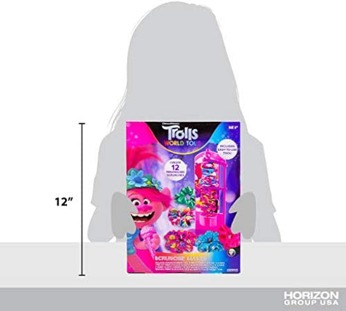 Trolls World Tour Scrunchie Maker by Horizon Group USA. Create 12 Personalized Hair Scrunchies. Mix & Match Fun Fabrics. Glue in Fun Sequins & Glitter.