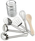 Melissa & Doug Stir and Serve Cooking Utensils (7 pcs) - Stainless Steel and Wood