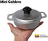 IMUSA USA 0.7Qt Traditional Colombian Mini Caldero (Dutch Oven) for Cooking and Serving, 0.7 Quart, Silver
