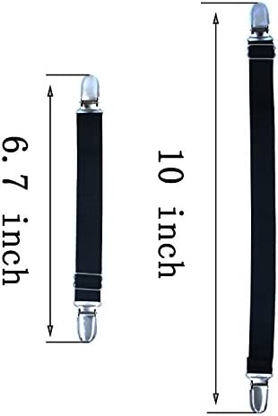 Loosco [4 packs Elastic Adjustable Women's Boot Straps Pant Stirrups with Extra Heavy Sturdy Clip