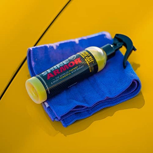 Car Wax with Carnauba Wax Liquid Spray Wax for Car Hybrid Hydrophobic Car Polish and Car Shine Spray Spray Wax Car Sealant & Paint Protection Fast Auto Car Wax Spray Coating 8 Fl Oz by SHINE ARMOR