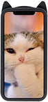 Megantree Cute iPhone XR case, Funny Animal Black Whisker Cat Ears Kitty Case, 3D Cartoon Soft Silicone Shockproof Slim Fit Back Cover Cases Skin for Girls Kids Women