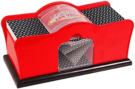 KANGAROO Manual Card Shuffler for Blackjack, Uno, Poker, Omaha; Quiet, Easy to Use Manual Card Mixer, Hand Cranked, Casino Equipment Card Shuffling Machine for Playing Cards, (2-Deck) of Cards Holder
