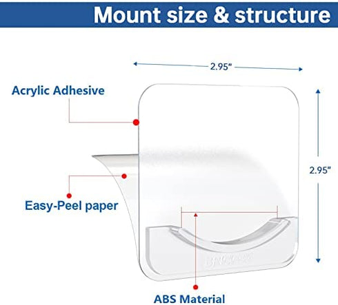 BRIOFOX Adhesive Shower Curtain Rod Holder | No Drilling | Invisible Wall Mount Holder | Transparent Rod Retainer, 2 Pack(Rod Not Included)