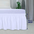 PureFit Wrap Around Ruffled Bed Skirt with Adjustable Elastic Belt - 18 Inch Drop Easy to Put On, Wrinkle Free Bedskirt Dust Ruffles, Bed Frame Cover for Queen, King and C-King Size Beds, White