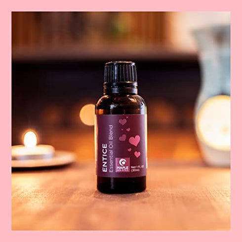 Entice Essential Oil Blend for Diffuser - Passionate Blend of Aromatherapy Oils for Couples with Lavender Palmarosa Clary Sage and Ylang-Ylang Essential Oil - Ignite The Romance Essential Oils Blend