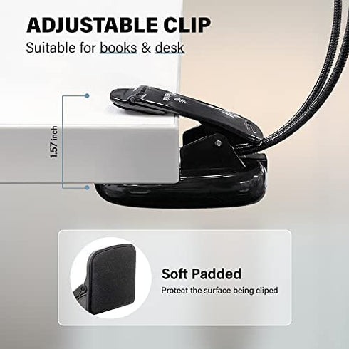 Vekkia 10 LED Music Stand Light, USB/AAA Battery Operated Book Light, Eye-Cared Clip on Light, 3 Brightness×3 Color Light up 2 Full Pages, Perfect for Readers, Kids, Music Stand