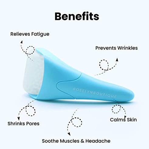 Ice Roller Cyrotherapy Reduce Wrinkles Puffiness Aging - Self Care Gifts for Women (Blue)