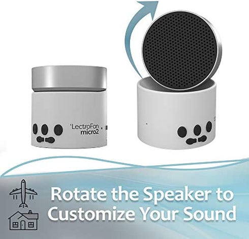 LectroFan Micro2 Guaranteed Non-Looping Sound Machine and Stereo Ready Bluetooth Speaker with White Noise, Fan Sounds, Ocean Sounds for Sleep, Relaxation, Privacy, Study, and Audio Streaming, White
