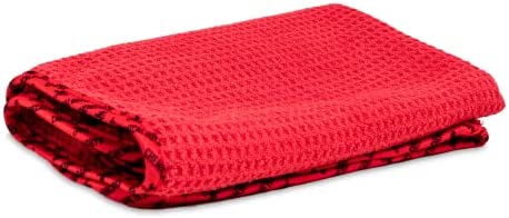 Chemical Guys MIC707 Waffle Weave Glass and Window Microfiber Towel, Red (24" x 16")