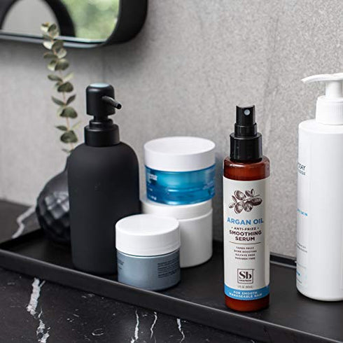 Soapbox Argan Oil Smoothing Serum, Anti-Frizz Serum For All Hair Types with Shea Butter & Vitamin E Repairs Damage & Controls Flyaways - Vegan, Cruelty and Gluten Free Smoothing Serum (5 Fl oz)