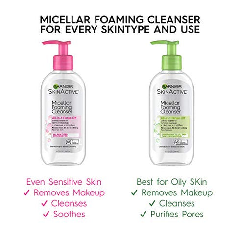 Garnier SkinActive Micellar Foaming Face Wash, For Oily Skin, 6.7 fl oz
