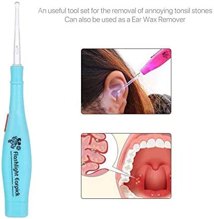 Tonsil Stone Remover Kit with Oral Rinse Tonsil Stone Removal Kit Tool or Ear Cleaner Earwax Removal Tool with 4 Tips Tonsillolith Pick Case and 1 Irrigator Fresh Breath Oral Rinse