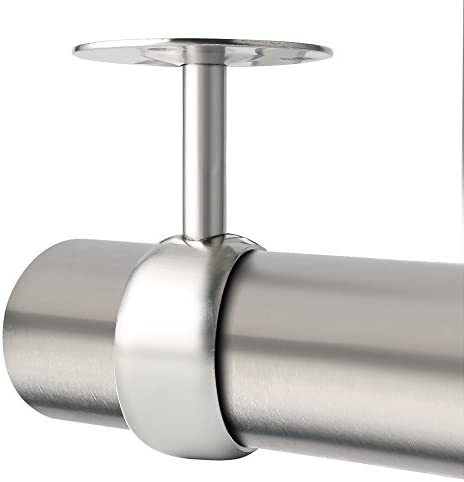 Alise 2-Inch Dia Shower Curtain Closet Rod Holder Pipe Flange Socket Ceiling Mount Bracket Fitting Parts Supports,Stainless Steel Brushed Nickel 2 Pcs