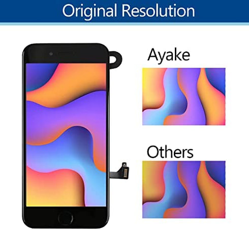 Ayake for iPhone 8 Plus Screen Replacement with Home Button, Full Assembly Retina LCD Touch Display Digitizer with Front Camera+Earpiece Speaker+Proximity Sensor+Tools for A1864, A1897, A1898 (Black)
