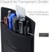 Pocket Protector, Leather Pen Pouch Holder Organizer, for Shirts Lab Coats, Hold 5 Pens, Designed to Keep Pens Inside When Bend Down. No Breaking of Pen Clip. Thick PU Leather, Black, 2 Per Pack.