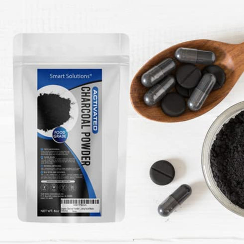 Smart Solutions Activated Charcoal Powder Bulk Food Grade Powder, Non-GMO, Vegan, No Fillers - 100% Pure Use for Teeth Whitening, Facial Masks, Detoxing (8 Ounce)…