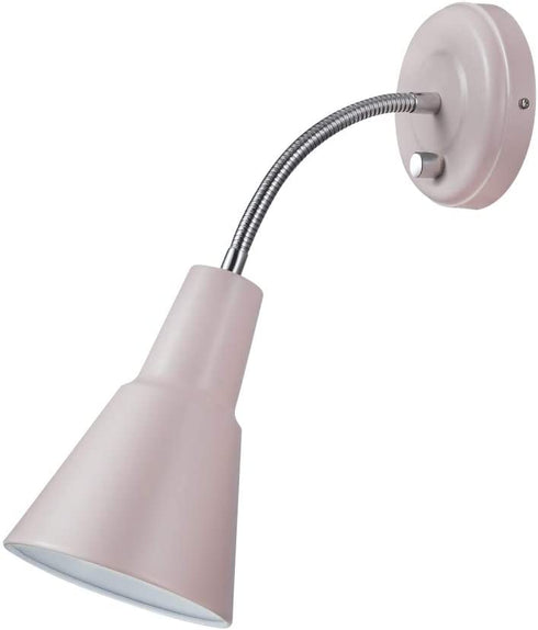 Globe Electric 13064 Sophie 1-Light Plug-in or Hardwire Wall Sconce, Chrome Gooseneck, Matte Rose, 6ft Clear Cord